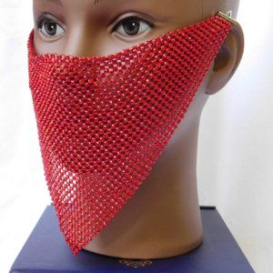 Red Bling Triangle Face Mask/Wedding/PartyBirthday